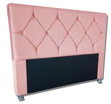 Cabeceira estofada cama box solteirão para quarto Paula 130 cm Rose -Anchar Estofados