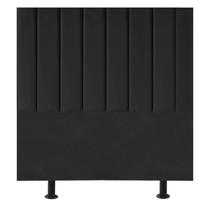 Cabeceira Estofada Cama Box Solteiro 90 cm Carla Suede Preto