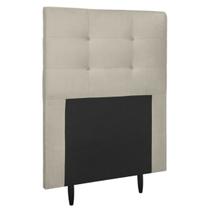 Cabeceira Estofada Cama Box Solteiro 90 cm Helena Suede Bege