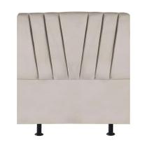 Cabeceira Estofada Cama Box Solteiro 90 Cm Louise Veludo bege Cabeceira Estofada Cama Box Solteiro 90 Cm Louise Veludo bege