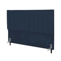 Cabeceira Estofada Cama Box Solteiro 90 cm Luísa Suede E Frame