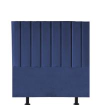 Cabeceira Estofada Cama Box Solteiro Carla 90cm Suede Azul Cabeceira Estofada Cama Box Solteiro Carla 90cm Suede Azul