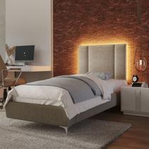 Cabeceira Estofada Cama Box Solteiro com LED Star 90 cm