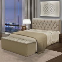 Cabeceira Estofada Cama Box Solteiro Jade 100cm material sintético