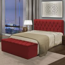 Cabeceira Estofada Cama Box Solteiro Jade 110cm material sintético