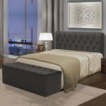 Cabeceira Estofada Cama Box Solteiro Jade 90cm material sintético