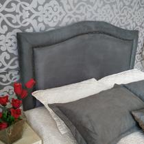 Cabeceira Estofada Cama Box Suede Cinza Diamond Casal 140 x 60 Cabeceira Estofada Cama Box Suede Cinza Diamond Casal 140 x 60