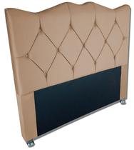 Cabeceira estofada cama box viúva para quarto Paloma 120 cm Café com Leite -Anchar Estofados