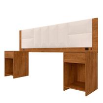 Cabeceira Estofada Cama Casal Rivera C/led Frei/bouclé Off White - M.a