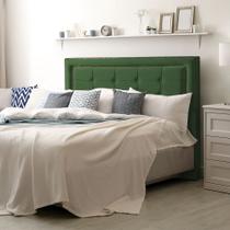 Cabeceira Estofada Cama King Casal Queen Capitonê Grécia 195cm Veludo Verde