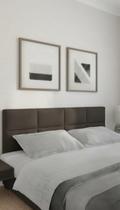 Cabeceira Estofada Cama Queen 8 Módulos 1,60m Marrom