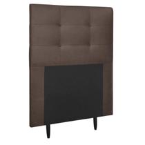 Cabeceira Estofada Cama Solteiro 90 cm Helena Suede Marrom