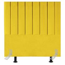 Cabeceira Estofada Cama Solteiro 90 Cm Lívia Suede E Frame amarelo Cabeceira Estofada Cama Solteiro 90 Cm Lívia Suede E Frame amarelo