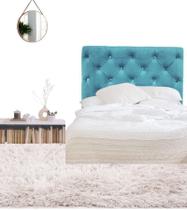 Cabeceira Estofada Capri Captonê Veludo ul Box Solteiro