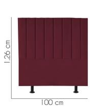 Cabeceira Estofada Carla 100 cm Solteiro Quarto para Cama Box Suede Bordô - KDAcanto Móveis