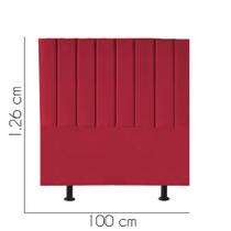 Cabeceira Estofada Carla 100 cm Solteiro Quarto para Cama Box Tecido Sintético Vermelho - KDAcanto Móveis