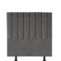 Cabeceira Estofada Carla 100cm Solteiro Para Cama Colchão Box Quarto material sintético Cinza - Aurora Line
