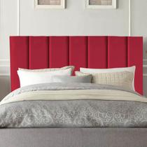 Cabeceira Estofada Carla 140cm Casal Para Cama Colchão Box Quarto material sintético Vermelho - Aurora Line Cabeceira Estofada Carla 140cm Casal Para Cama Colchão Box Quarto material sintético Vermelho - Aurora Line