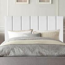Cabeceira Estofada Carla 140cm Casal Para Cama Colchão Box Quarto Suede Branco - Aurora Line