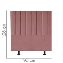 Cabeceira Estofada Carla 90 cm Solteiro Quarto para Cama Box Suede Rose Gold - KDAcanto Móveis