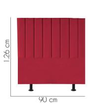 Cabeceira Estofada Carla 90 cm Solteiro Quarto para Cama Box Suede Vermelho - KDAcanto Móveis