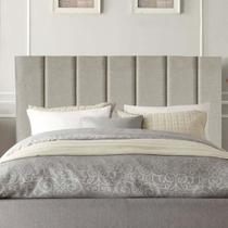 Cabeceira Estofada Carla 90cm Solteiro Para Cama Colchão Box Quarto Linho Bege - Aurora Line