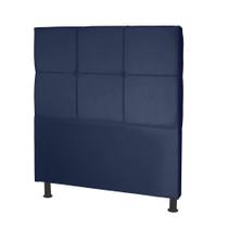 Cabeceira Estofada Carol 90 Cm Solteiro Com Capitonê Suede Azul Marinho - Móveis Mafer