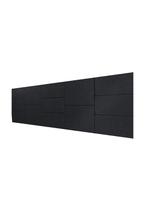 Cabeceira Estofada Casal 13 Blocos Não é Segredo material sintético Preto 140x60