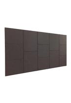 Cabeceira Estofada Casal 13 Blocos Não é Segredo Suede Amassado Marrom Escuro 140x60