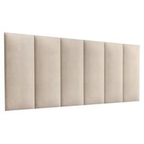 Cabeceira Estofada Casal 1,40cm Areia Sued Pérola Quarto Decoração Lisa
