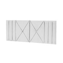 Cabeceira Estofada Casal 1,40Cm Branco material sintético Tóquio Quarto