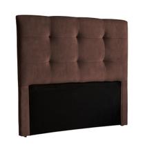 Cabeceira Estofada Casal Alice Nature Veludo Cafe 138x136