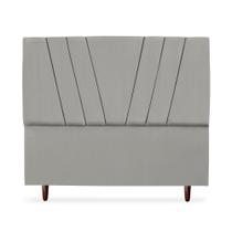 Cabeceira Estofada Casal Belgica 140cm Suede Cinza-claro Cabeceira Estofada Casal Belgica 140cm Suede Cinza-claro