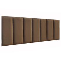 Cabeceira Estofada Casal Cabeceira Modulada Suede Marrom