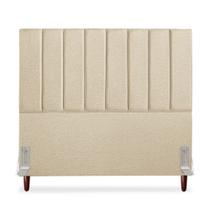 Cabeceira Estofada Casal Carla 140 cm Linho Bege com Frames