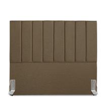 Cabeceira Estofada Casal Carla 140cm Linho Marrom