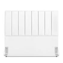 Cabeceira Estofada Casal Carla 140cm material sintético Branco