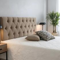 Cabeceira Estofada Casal Com Botões 140x60cm Cor Bege Produto com Alta Qualidade Cabeceira Estofada Casal Com Botões 140x60cm Cor Bege Produto com Alta Qualidade