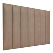 Cabeceira Estofada Casal King 1,95cm Bege Sued Pérola Quarto Decoração Lisa