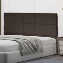 Cabeceira Estofada Casal Para Cama Box Queen 160 cm Marrom Carol Mafer