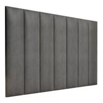 Cabeceira Estofada Casal Queen 1,60cm Grafite Sued Pérola Quarto Decoração Lisa