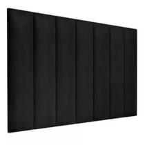 Cabeceira Estofada Casal Queen 1,60cm Preto Sued Pérola Quarto Decoração Lisa