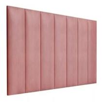 Cabeceira Estofada Casal Queen 1,60cm Rosa Veludo Pérola Quarto Decoração Lisa