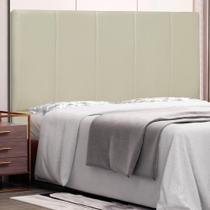 Cabeceira Estofada Casal Ravenna no Box MDF material sintético Bege Abmaza