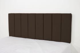 Cabeceira Estofada Casal Vertically (Com Linhas Verticais) 140x60cm Cor Marrom Escuro