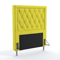 Cabeceira Estofada Centaurus 90 Para Cama de Solteiro Sued Amarelo Aradecor