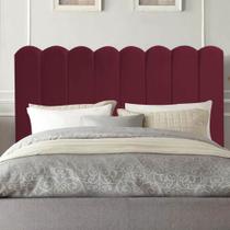 Cabeceira Estofada Clara 90CM Solteiro Suede Bordo - D A DECOR