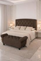 Cabeceira Estofada com Bau Recamie Veneza Para Cama Box 140 Cabeceira Estofada com Bau Recamie Veneza Para Cama Box 140