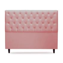 Cabeceira Estofada com Botões SRJ Suede Cor Rosa Casal 140cm