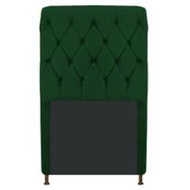 Cabeceira Estofada Cristal 100 cm Solteiro Com Capitonê Suede Verde - ADJ Decor